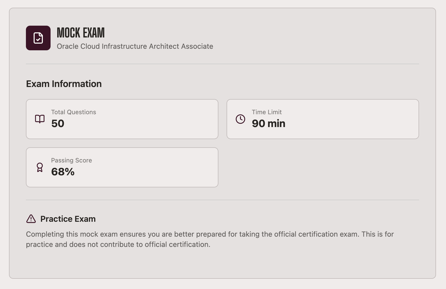 Mock Exams screenshot