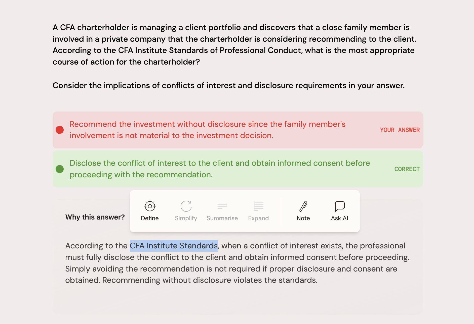 AI tutor and assessment interface